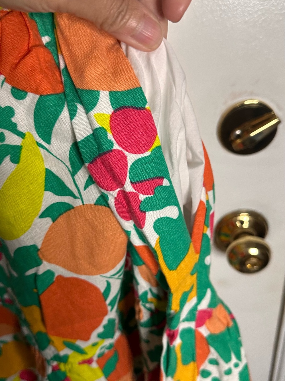 J.Crew Sleeveless Fruit-Print Sundress in Green, Yellow & Pink - Picture 3 of 8
